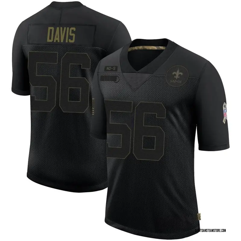 Men's Nike New Orleans Saints Demario Davis Black 2020 Salute To ...