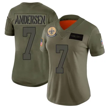 Women's Nike New Orleans Saints Morten Andersen Camo 2019 Salute to Service Jersey - Limited