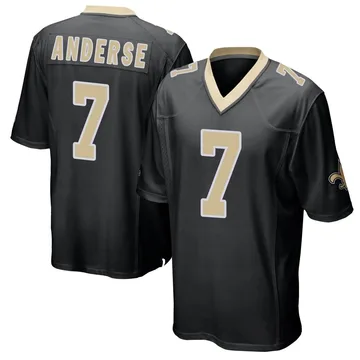 Youth Nike New Orleans Saints Morten Andersen Black Team Color Jersey - Game