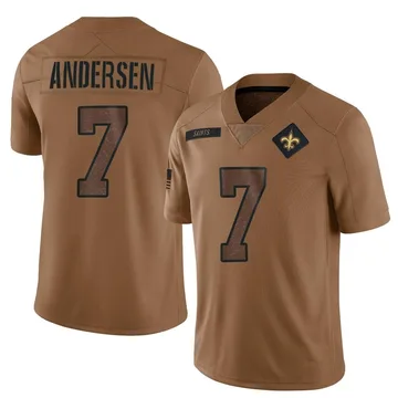 Youth Nike New Orleans Saints Morten Andersen Brown 2023 Salute To Service Jersey - Limited