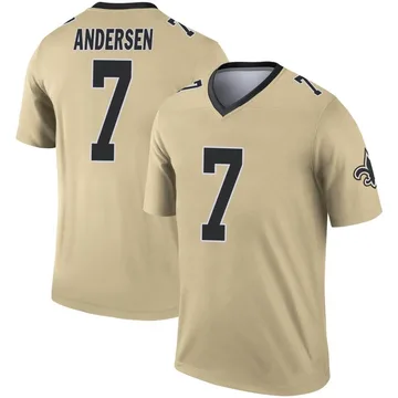 Youth Nike New Orleans Saints Morten Andersen Gold Inverted Jersey - Legend