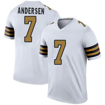 Youth Nike New Orleans Saints Morten Andersen White Color Rush Jersey - Legend