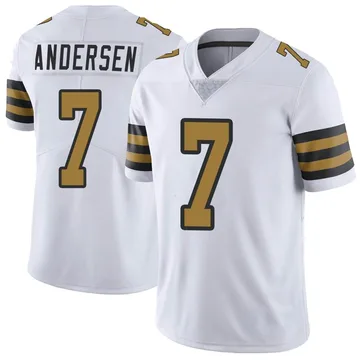 Youth Nike New Orleans Saints Morten Andersen White Color Rush Jersey - Limited
