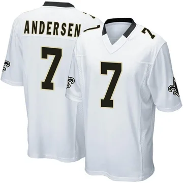 Youth Nike New Orleans Saints Morten Andersen White Jersey - Game